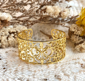 ON SALE (Clearance) - Sterling silver, gold plated wide cuff