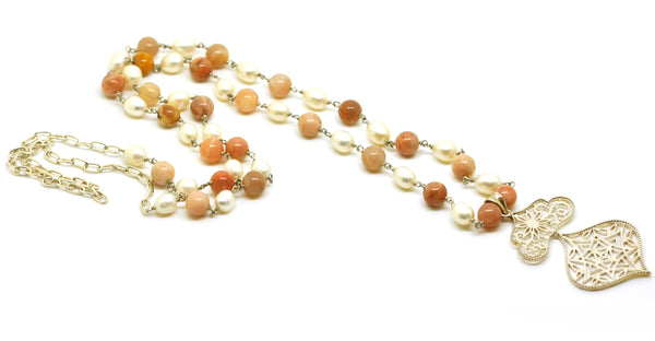 SOLD -ON SALE - Moonstone and Pearl 1