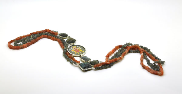 Moonstone and Labradorite "Mata" necklace