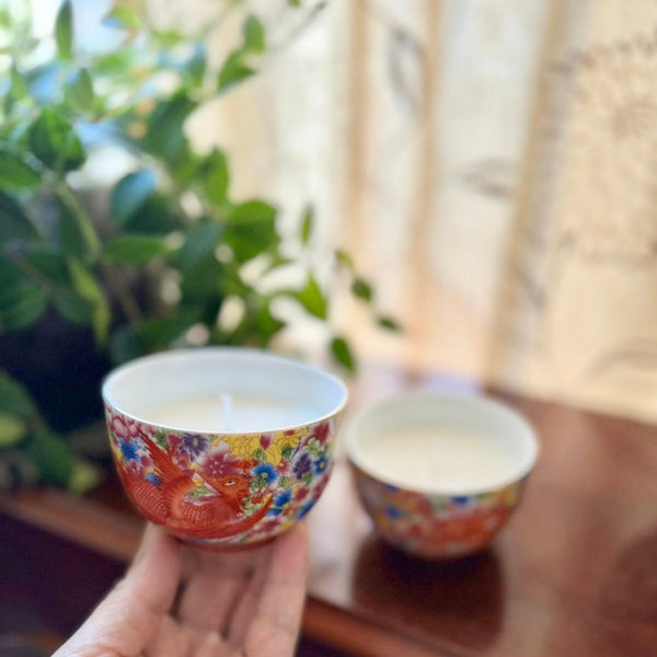 Dragon and Phoenix Orange tea cups