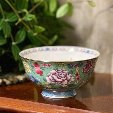 Green Chinese Flower Bowl