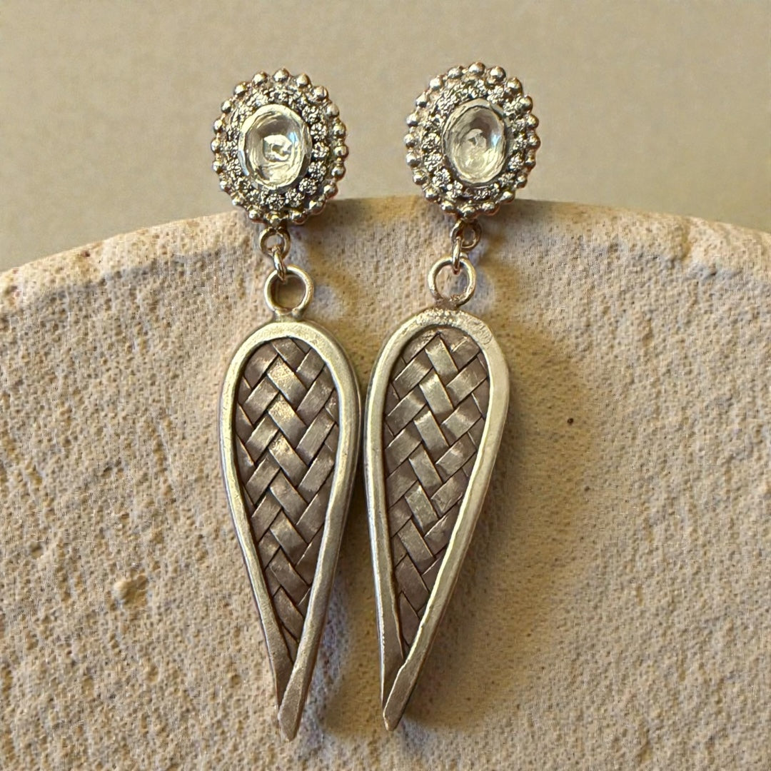 NEW Silver Woven Earring 2