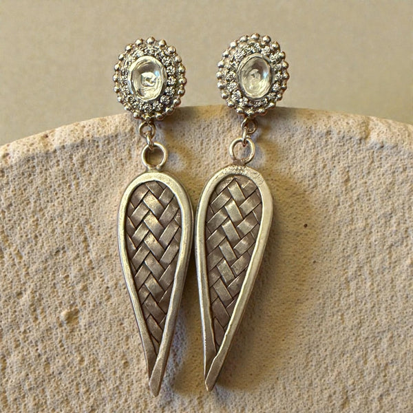 NEW Silver Woven Earring 2