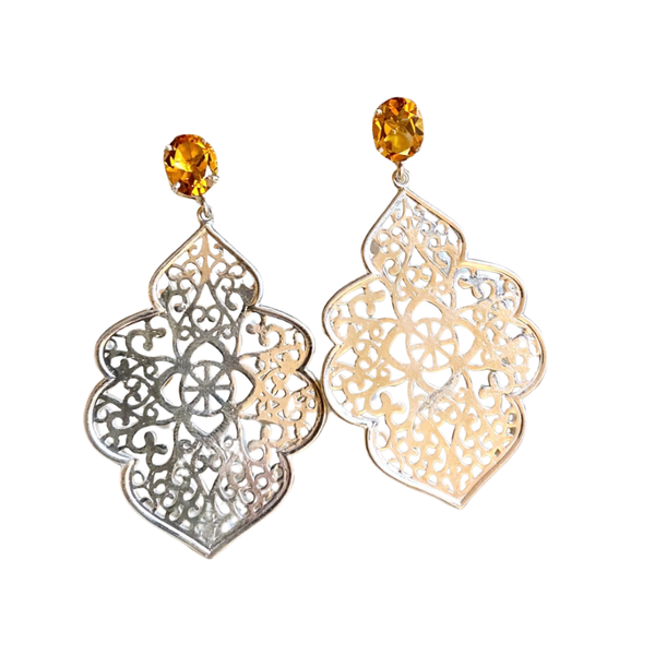 Mughal Earring 1 - Citrine