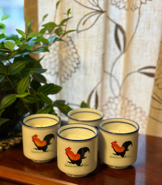 Rooster Tea Cup Candles