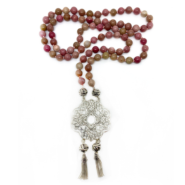Rhodochrosite filigree necklace