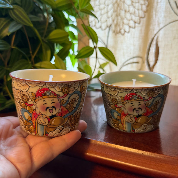 God of Wealth Tea Cup Candles