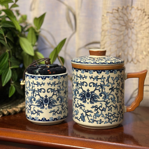 Candle & Tea Cup Set - Blue