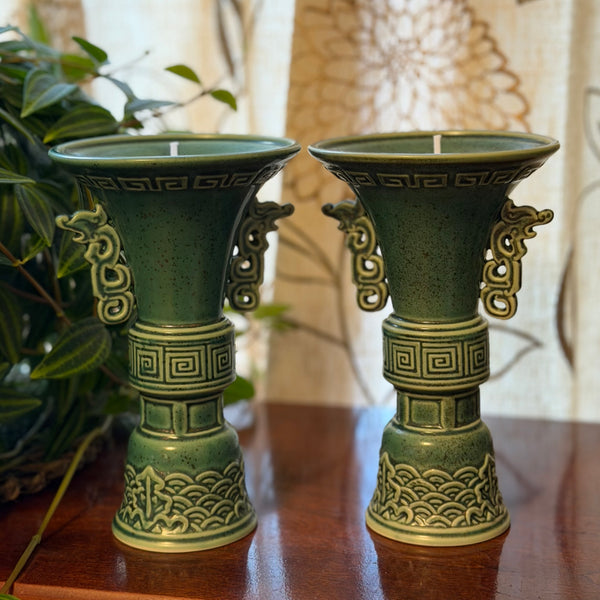 Green Chinese Tall Tea Cups -2
