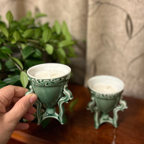 SOLD - Chinese Tea Cup Candles