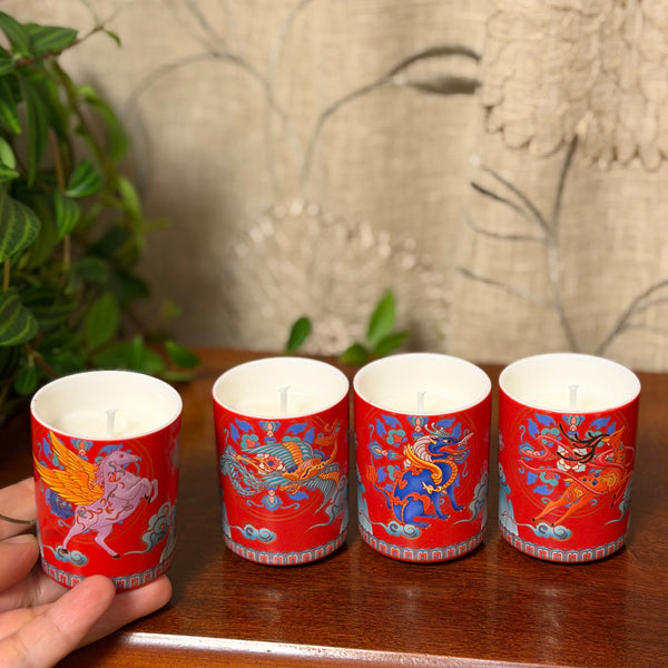 Red Tea Cup Candles