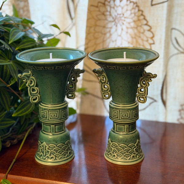 Green Chinese Tall Tea Cups -2