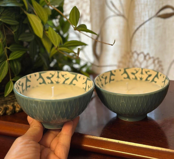 100% Donated - Teal Bowl Candles