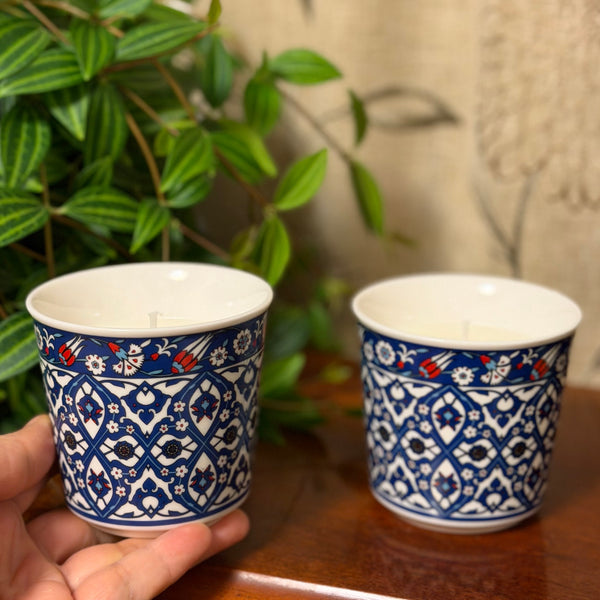 SOLD Blue Moroccan Design Tea Cups 1