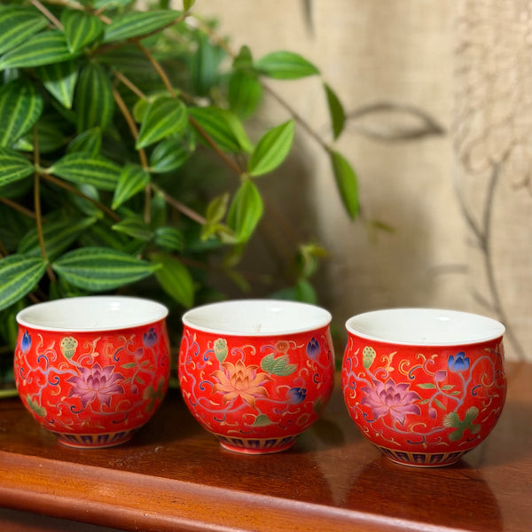 Red Miniature Tea cups