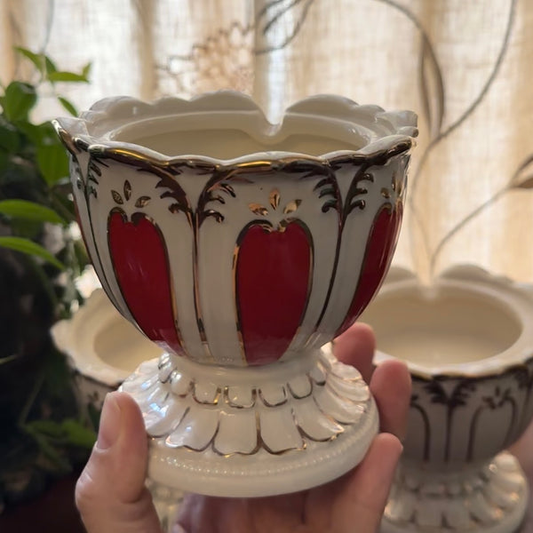 Large Ornate Christmas Candle - Red