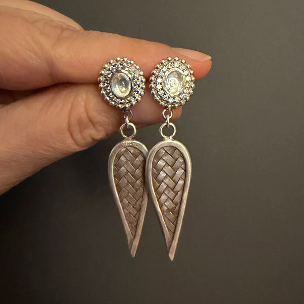 NEW Silver Woven Earring 2