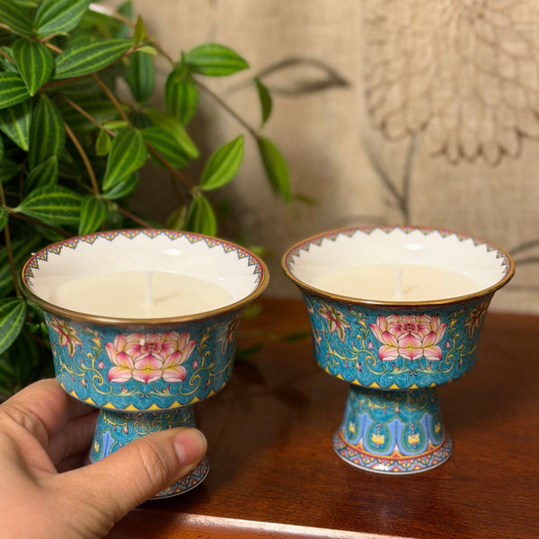 Blue Lotus Bowls with a stand