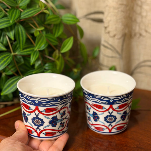 Blue & Red Moroccan Design Tea Cups