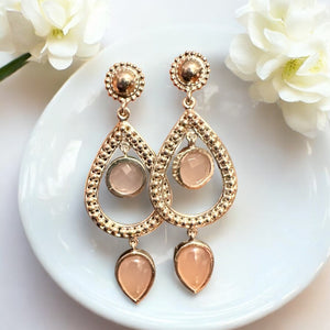 NEW - Pink Chalcedony earring