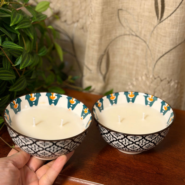 Black and White design 2- Large Bowl Candles