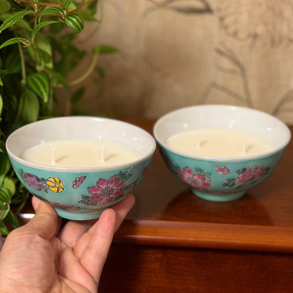 Teal Bowl Candles