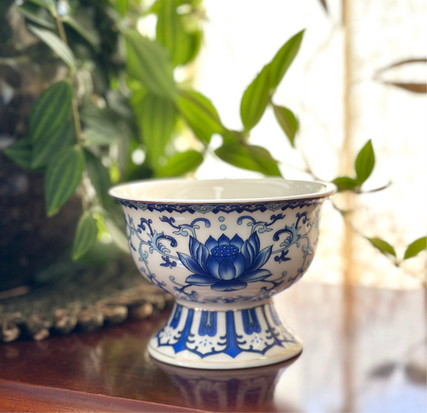 Blue and White Lotus Jar - Small