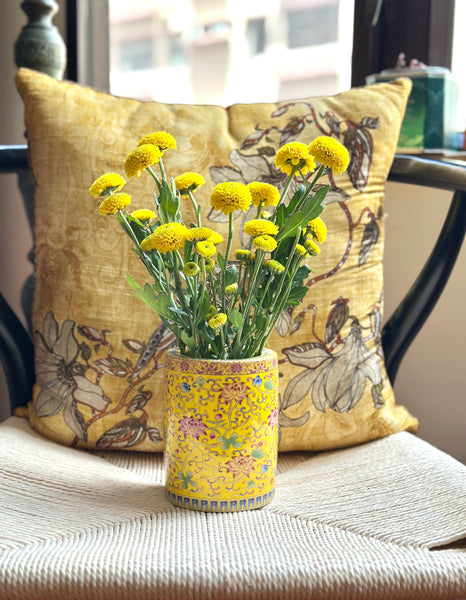 Yellow Tea Jar with candle