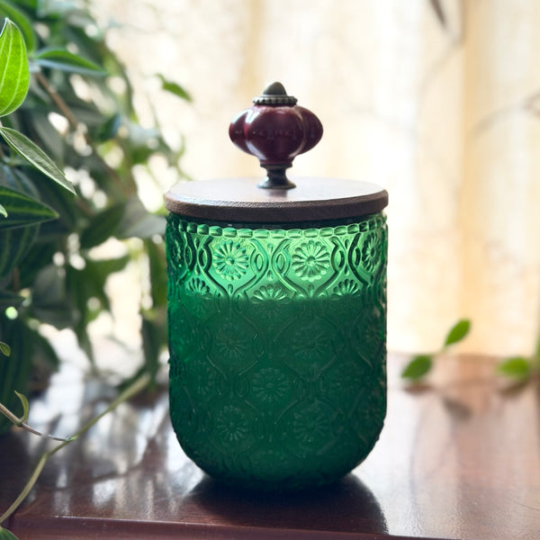 Green Glass Jar