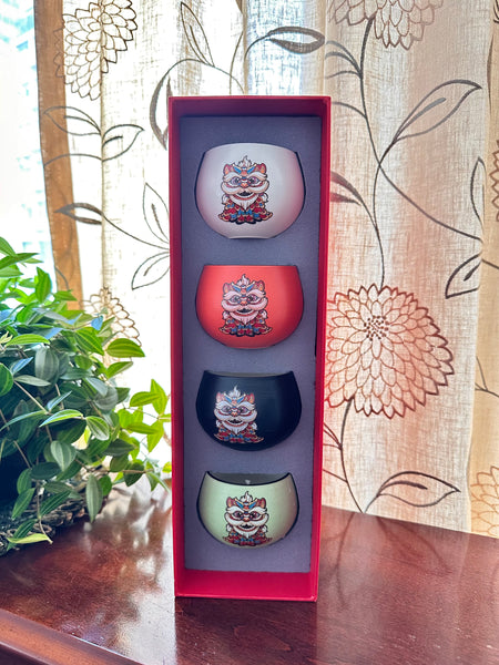 New - Dragon Tea Cup Candles in a Box