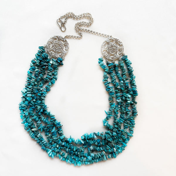 ON SALE - Turquoise filigree necklace