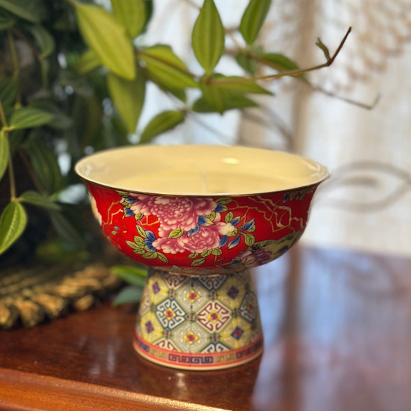 Red Flower Candle with stand