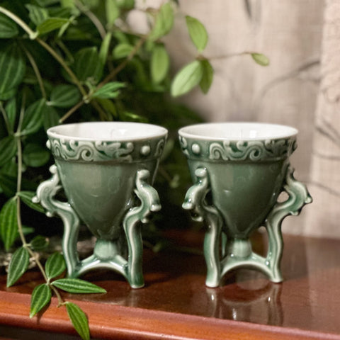 Green Chinese Tea Cup Candles