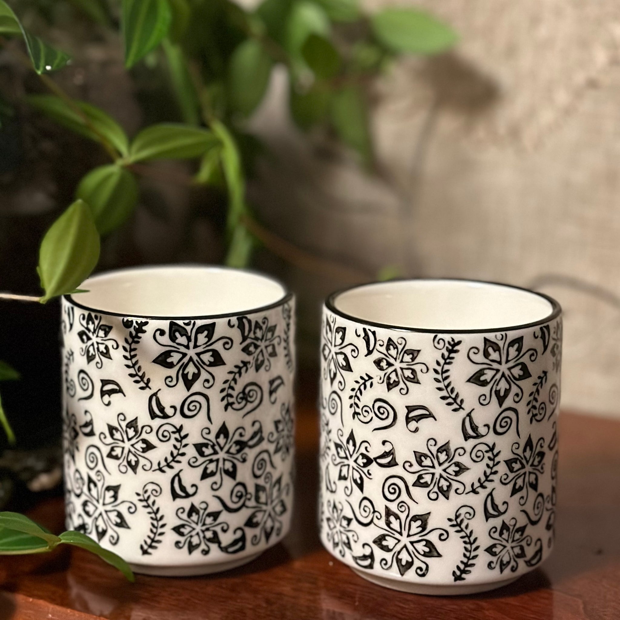 Black and White Tea Cup Candles