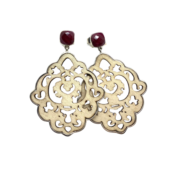 Wood and sterling earring 3