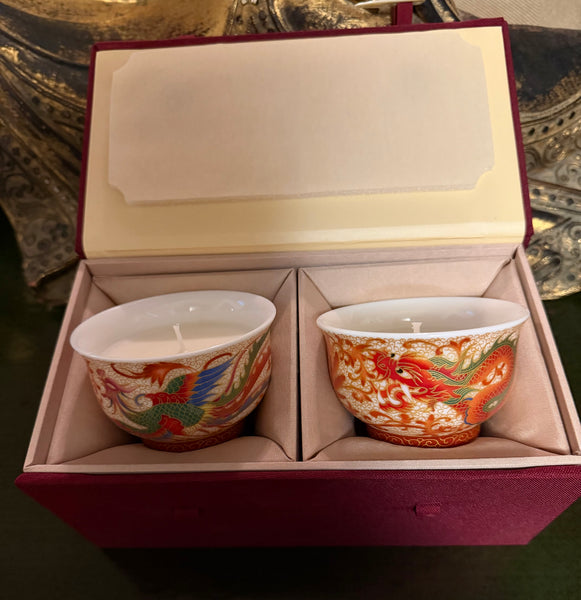 Dragon and Phoenix Tea Cup Candles