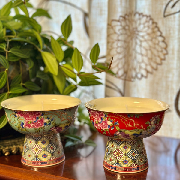 Red Flower Candle with stand