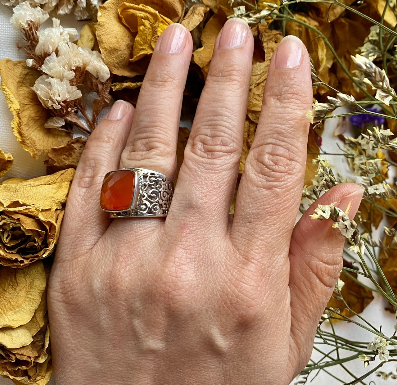 Ring Carnelian Stone Jewellery Carnelian Ring Tailored Antique