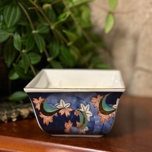 Blue Oriental bowl candle
