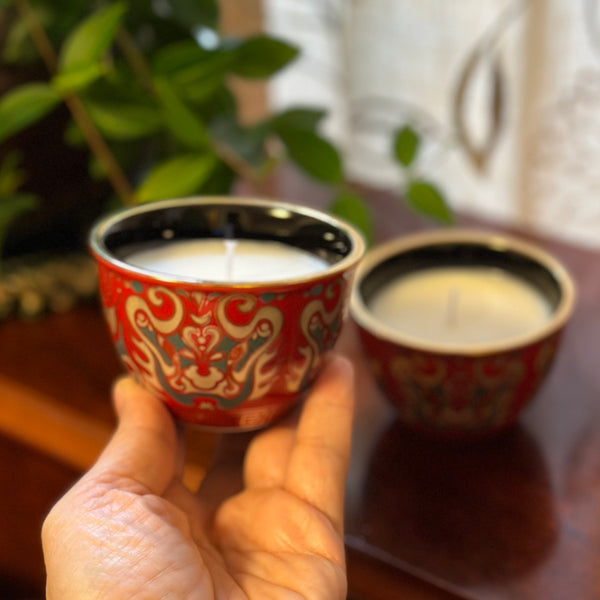 Red and Black Tea Cup Pair