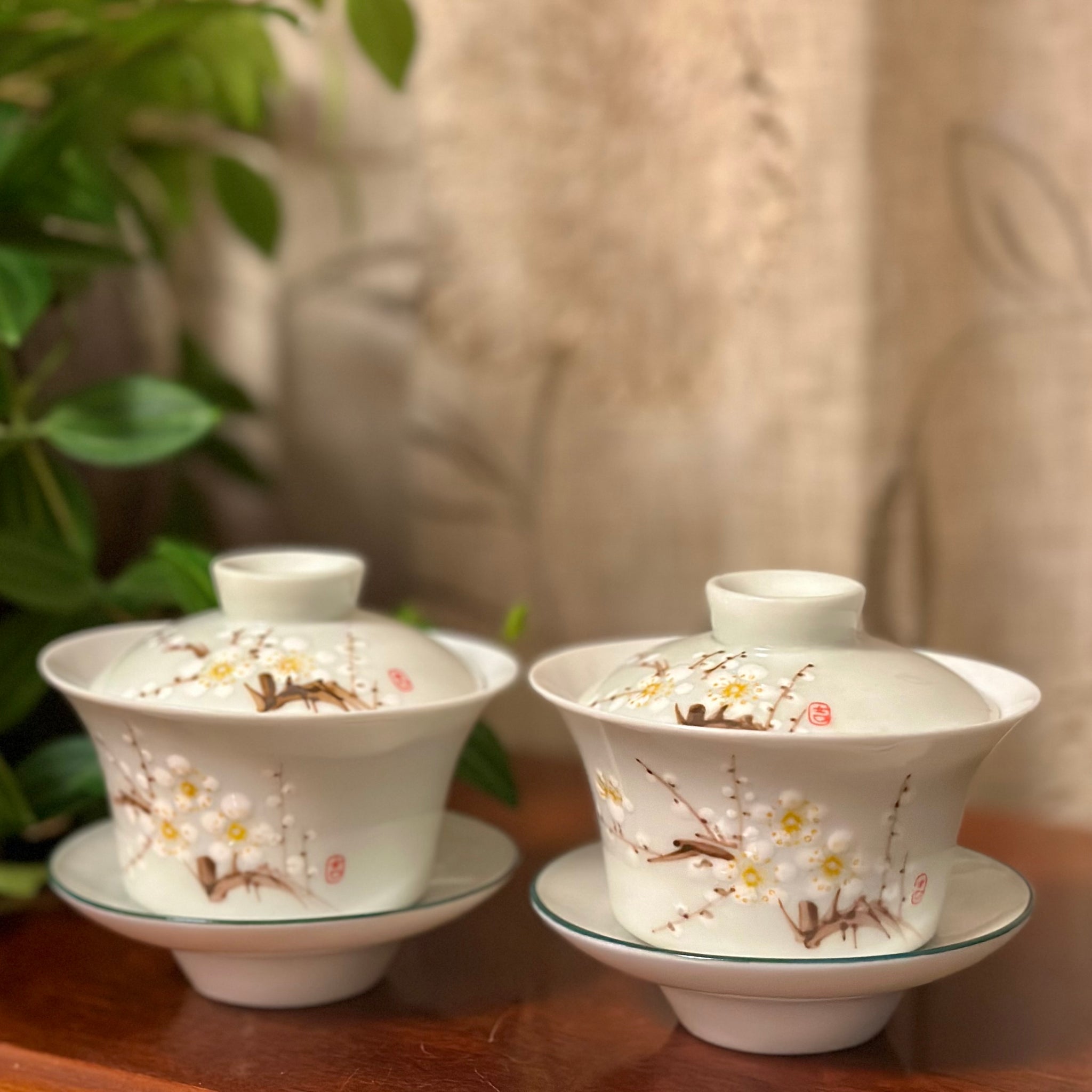 SOLD - Chinese Tea Cup Candles (with lids) 2