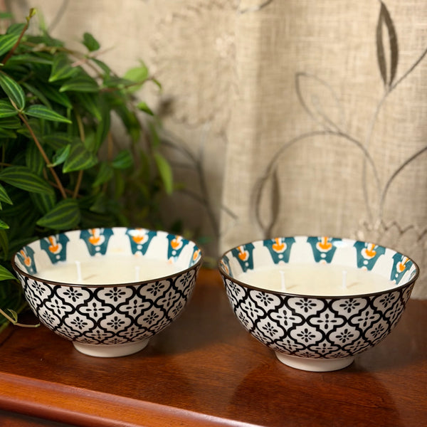 Black and White design 2- Large Bowl Candles