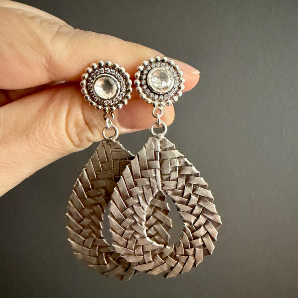 NEW Silver Woven Earring