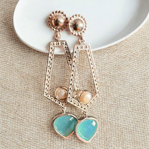 NEW - Blue Chalcedony earring