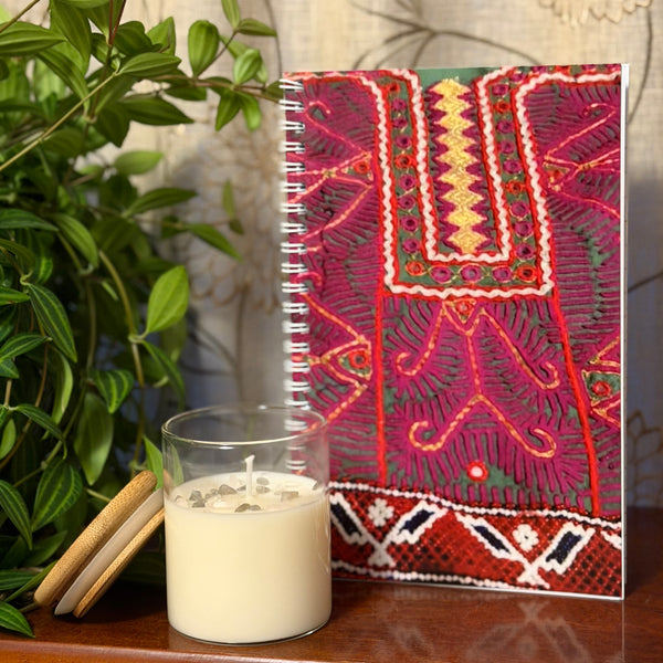 Journal with Gemstone Candle