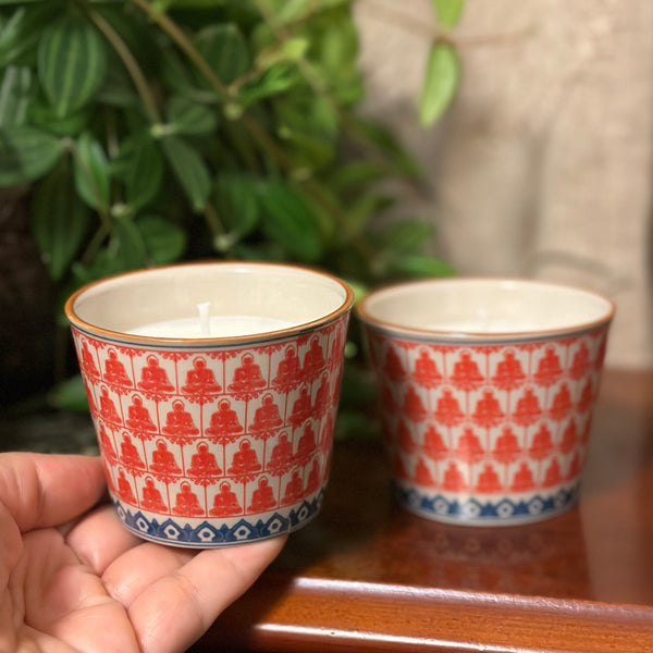 Red Buddha Tea cup candles