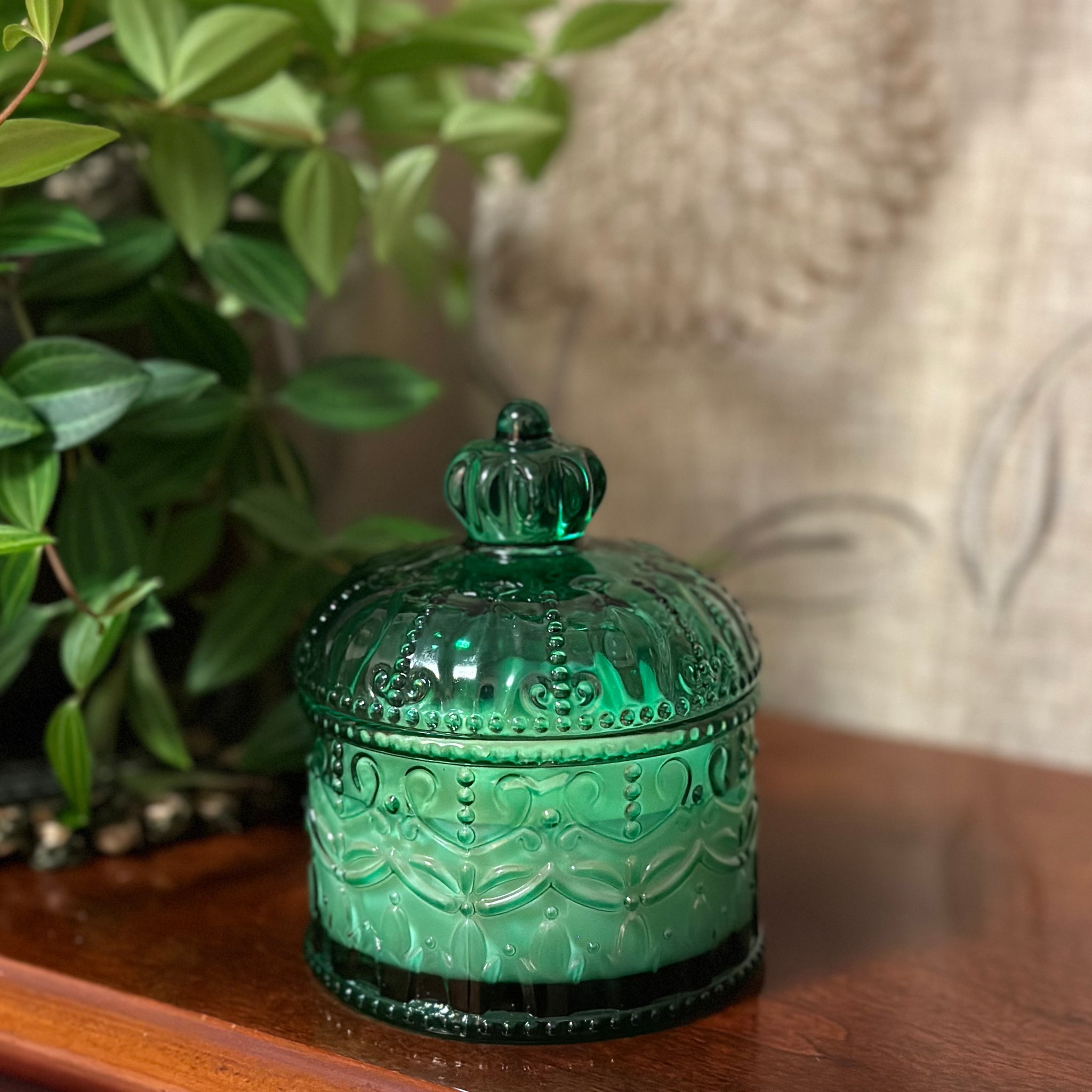 SOLD - Green Glass Jar