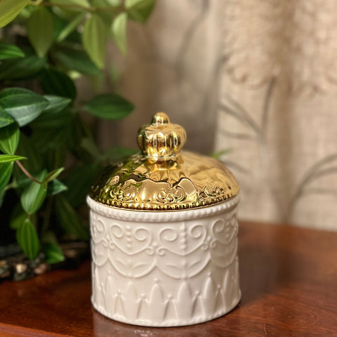 Gold and White Jar