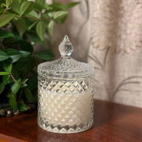 Candles in a Clear Glass Jar