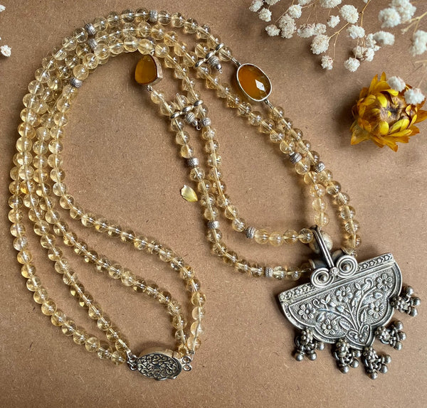 ON SALE - Citrine vintage necklace